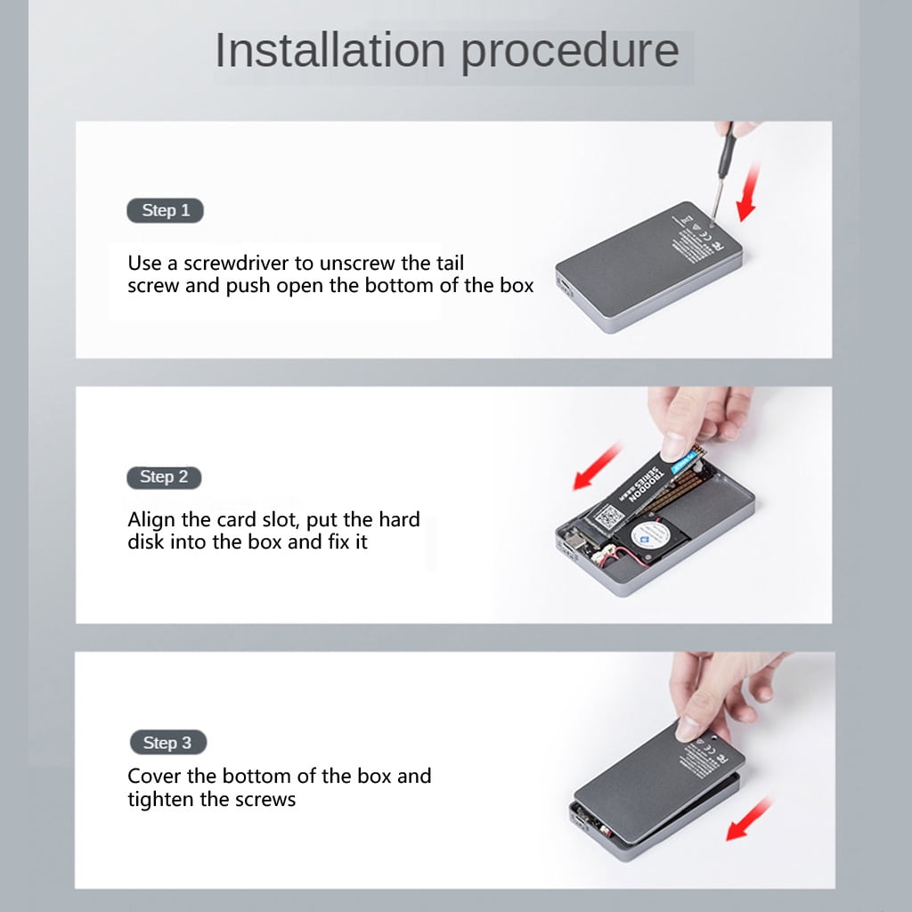 Zeiwohndc for M.2 NVME HDD Enclosure Hard Disk Storage SSD Box USB3.1 NVME Self Cooling