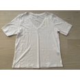 thumbnail image 2 of Eileen Fisher Organic Cotton Slub V-Neck Tee White, 2 of 2