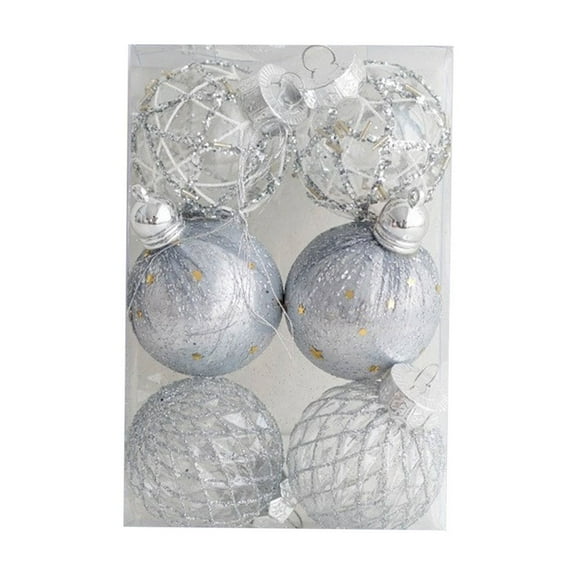Mecorevxz 6Pcs White Ornaments for Christmas Tree Holiday Xmas Decorations, Shatterproof Plastic 3.15 Balls for Christmas Decorations