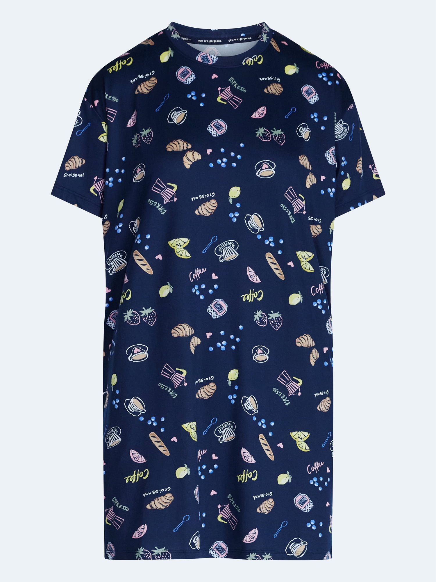 Joyspun Women’s Dreamy Soft Collection Short Sleeve Sleep Shirt, Sizes S/M to 2X/3X
