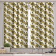 thumbnail image 2 of Ambesonne Queen Bee Valance & Curtain, Honey Jars and Sunflowers, 55"x36", Mustard Taupe, 2 of 7