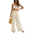 thumbnail image 3 of Biekopu Women's Mesh Beach Pants, Summer Sunscreen Transparent Lace Wide Leg Pants, Casual Daily Wear, S/M/L, 3 of 7