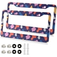 thumbnail image 2 of GZHJMY Colorful Cow Print Animal License Plate Frames for Women Men 2 Pcs Personalized Car License Plate Holder with Screw Caps, Elliptical Hole Decorative, 2 of 7