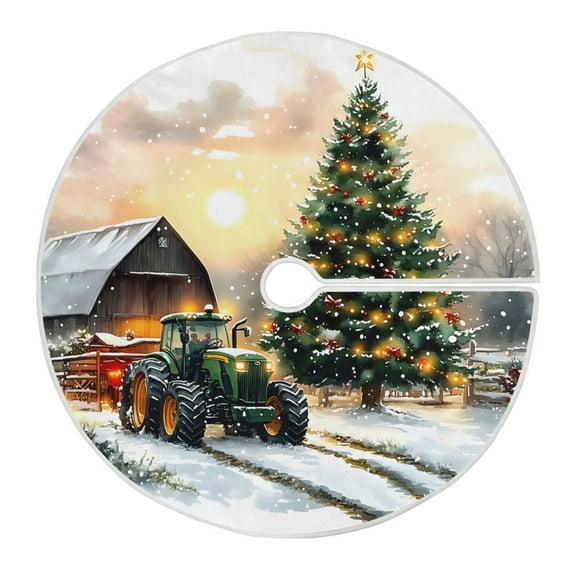 Ryvnso Christmas Tree Skirt Winter Farm Xmas Tree Skirts Ornament Home Decorations 35.4"