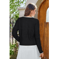 thumbnail image 6 of Arach&Cloz Women’s Bow Sweaters Fall Color Block Casual Cardigan Sweaters 2025, 6 of 8