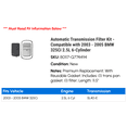 thumbnail image 2 of Automatic Transmission Filter Kit - Compatible with 2003 - 2005 BMW 325Ci 2.5L 6-Cylinder 2004, 2 of 2