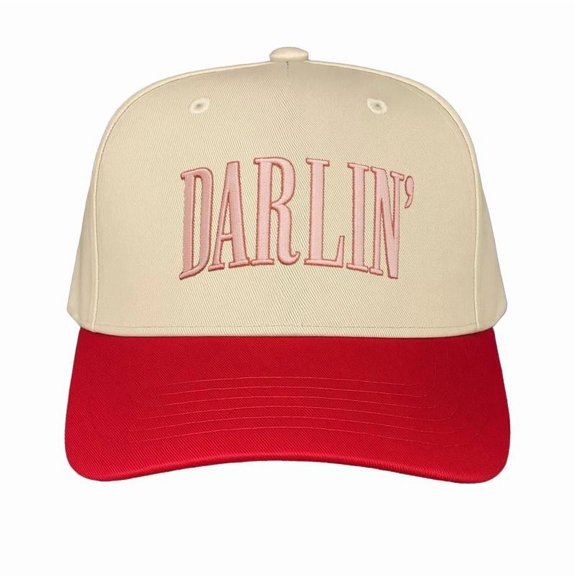 Darlin' Trendy Quote Hat for Women, Embroidered Trucker Style Snapback Cap, Western Romantic Vibe, Perfect for Road Trips, Summer Adventures, or Gifting Your Favorite Girl