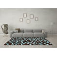 thumbnail image 3 of Ahgly Company Indoor Round Oriental Light Blue Industrial Area Rugs, 8' Round, 3 of 4