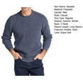 thumbnail image 7 of Men Sweater Long Sleeves Solid Color Thicken Knitwear Autumn Winter Round Neck Knitting Sweater for Daily Wear, 7 of 7