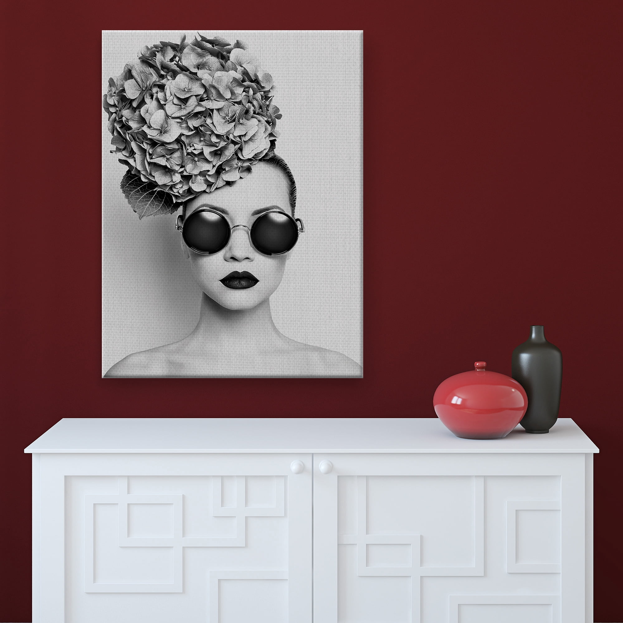 Masterpiece Art Gallery Petunia In Sunglasses Portrait by Incada Canvas Art Print 30" x 40"