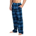 thumbnail image 4 of Ashford & Brooks Men's Jersey Knit Long-Sleeve Top and Mink Fleece Bottom Pajama Set - Navy Plaid - Large, 4 of 4