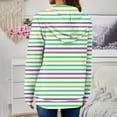 thumbnail image 4 of Trendy Jackets for Women Full Zip Up Hoodies with Pockets Long Sleeve Graphic Print Zipper Hooded Sweatshirts (M, Green-Striped), 4 of 6