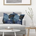 thumbnail image 3 of Navy Blue Black Pillow Covers 16x16 Inch Set of 2 Dahlia Floral Decor Throw Pillows Summer Modern Geometry Flower Outdoor Decorative Cushion Cases for Sofa Couch Bed Decoration, 3 of 6