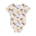 thumbnail image 2 of Daiia Floral Puppy Printed Unisex-Baby Short Sleeve Onesies Bodysuits Baby Climbing Clothes Soft and Comfortable Romper with Expandable Shoulder Design-12 Months, 2 of 8