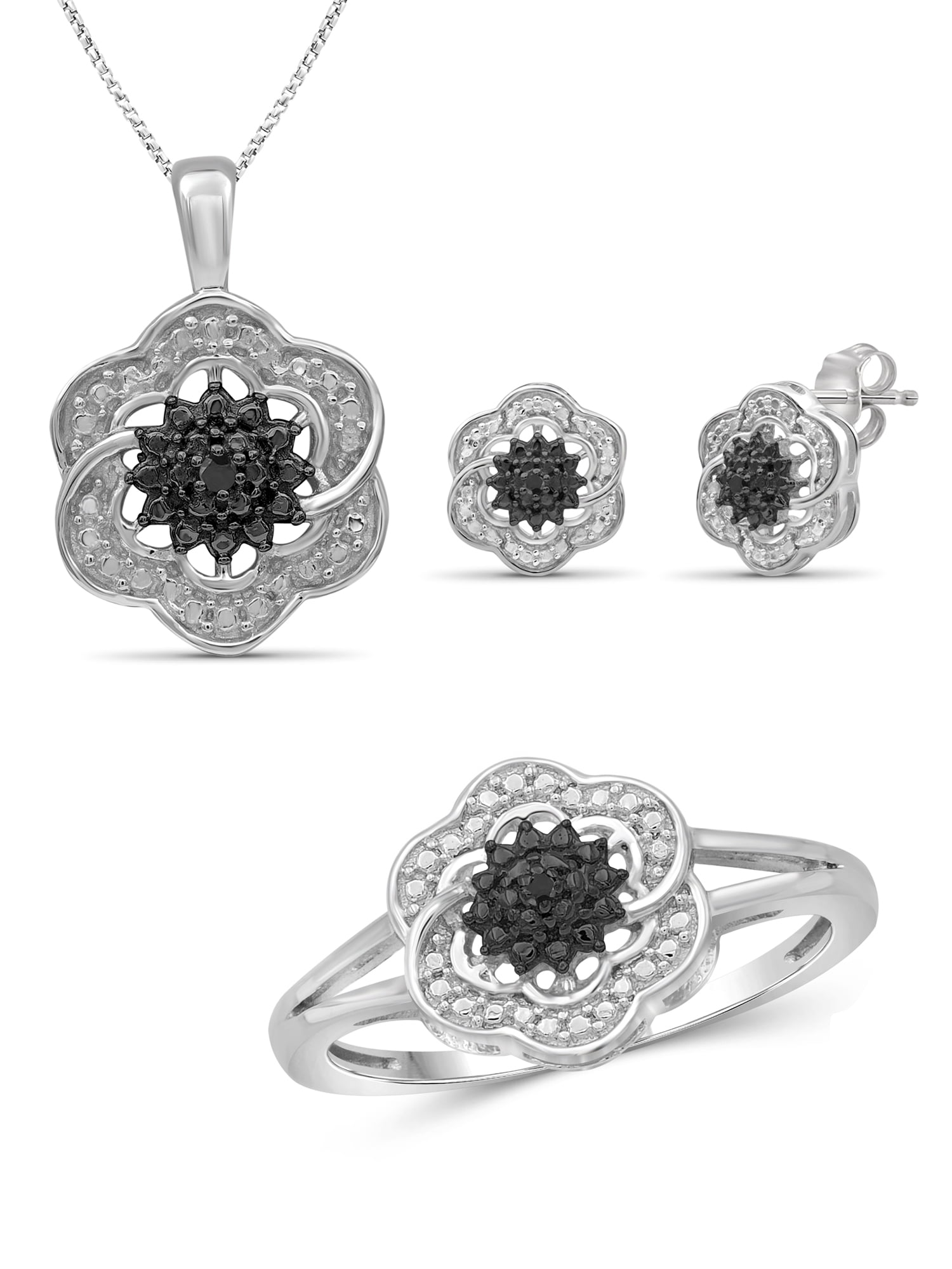 Black Diamond Accent Sterling Silver 3
