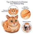 thumbnail image 4 of Bolsa de maquillaje GKIOYRO Organizadora de viaje con diseño de gato naranja con cordón, 4 of 7