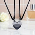 thumbnail image 4 of Pompotops Matching Magnetic Heart Necklace for Couples Two Souls One Heart Pendant Necklace Wishing Stone Birthday Anniversary Jewelry Gift for Friend, 4 of 9