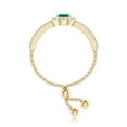 thumbnail image 3 of ANGARA Natural Floating Pear-Shaped Emerald Bolo Ring with Halo in 14K Yellow Gold for Women (Size-6x4mm) | May Birthstone, Birthday, Anniversary, Jewelry Gift for Women | Natural Emerald Ring, 3 of 9
