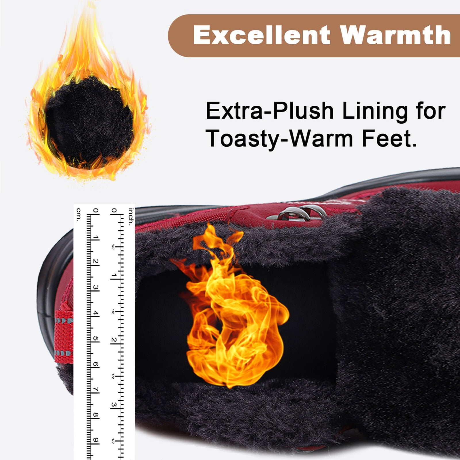Ecetana Womens Snow Boots Winter Warm Faux Fur Lined Ankle Boots Waterproof Outdoor Hiking Shoes