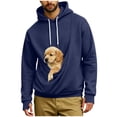 thumbnail image 3 of DDAPJ pyju Pet Pouch Hoodie Men Small Dog Carrier Hoodies Puppy Pouch Sweatshirt Unisex Animal Holder Pullover Tops Dark Blue XL, 3 of 8