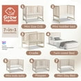 thumbnail image 2 of Mamazing 7-in-1 Convertible Baby Crib with mattress, 4 Adjustable Heights Pinewood Foldable Infant Cradle Converts to Twin Bed Playpen Mini Sofa, 2 of 9