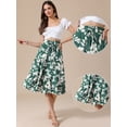 thumbnail image 2 of DARING DIVA Women's Dressy Flowy A-line Boho Skirts Large Green, 2 of 6