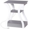 thumbnail image 5 of ZENY End Table with Charging Station, Bedside Table with USB, 3 Tier Side Table Nightstand with Storage Shelf for Living Room Bedroom Grey White, 5 of 5