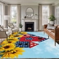 thumbnail image 2 of Rectangle Rug 5x8ft Area Rug, Farm Yellow Sunflower Leaves Area Rugs for Living Room Bedroom, Farmhouse Barn Stars Floor Mat Non-Slip Non-Shedding Carpet Indoor Accent Rugs, 2 of 9