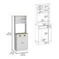 thumbnail image 4 of Depot EShop Selmer 3-Door Engineered Wood Pantry Cabinet in White/Natural, 4 of 5
