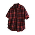 thumbnail image 3 of Chemise Décontractée pour Homme à Boutons, Coton Polyester, Manches Courtes, Style Rétro Cubain, Chemise de Villégiature, Été, Plage, Vacances, Protection Solaire, Mode Urbaine, JASKFLY, Rouge TG, 3 of 5