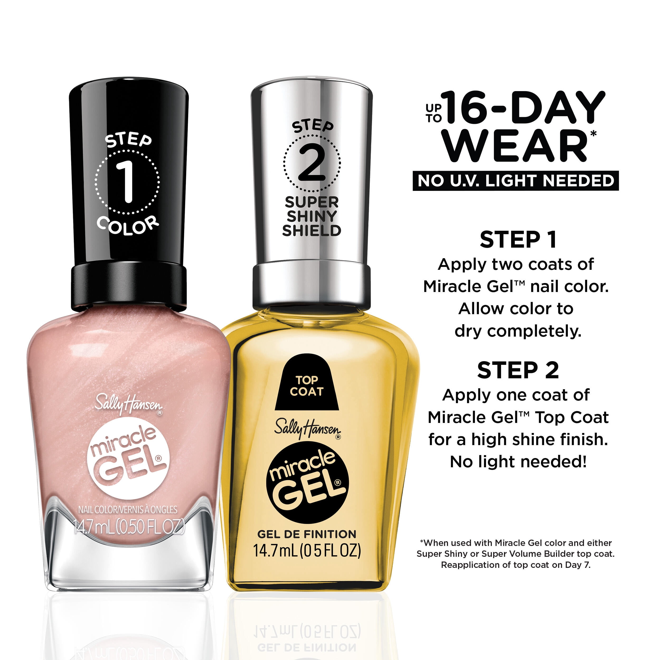 Sally Hansen Miracle Gel Nail Polish, Supercharged Glam, Show Stop-Pearl, 14.7ml/0.52oz