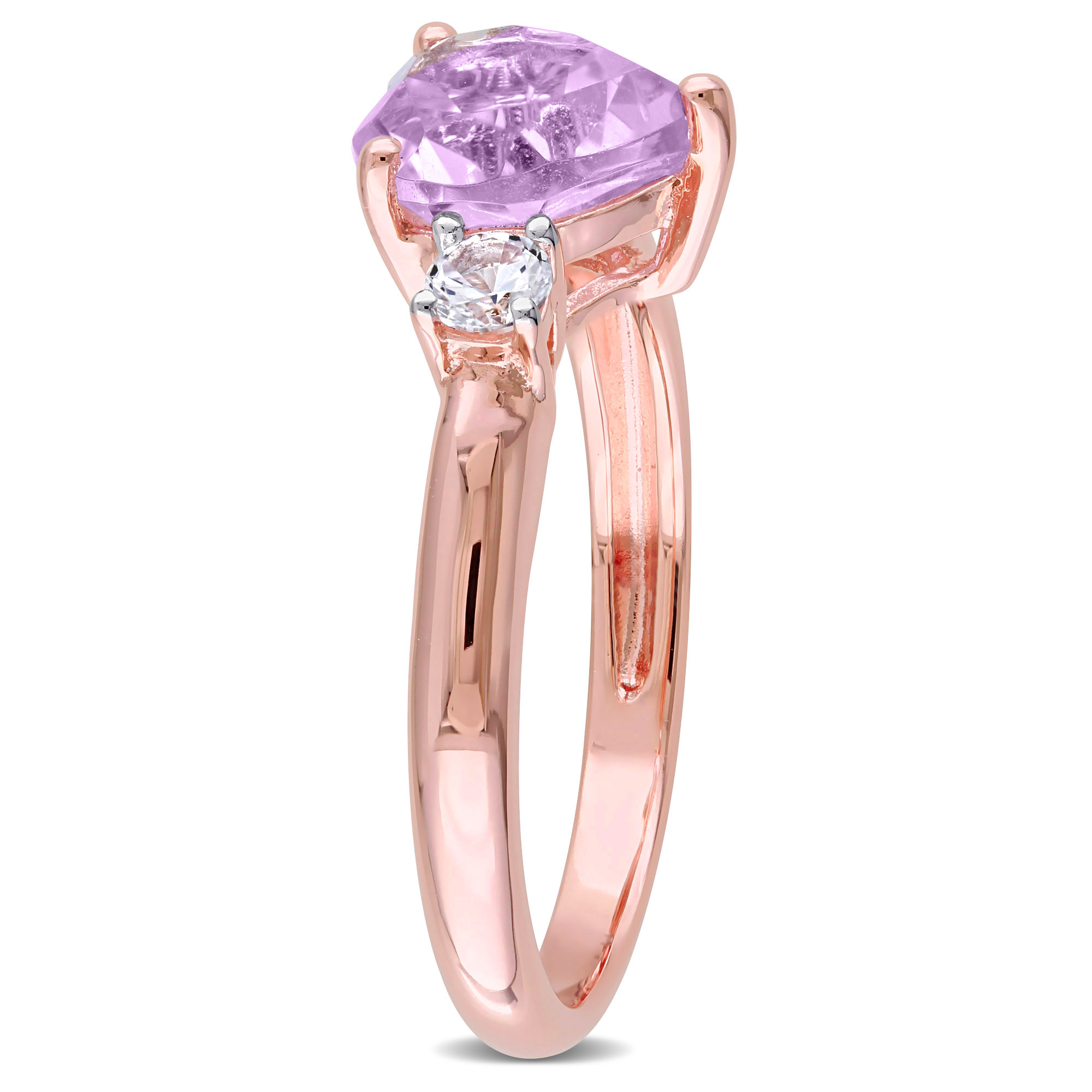 Collier Argent Sterling 925 Avec Tourmaline Rose Simulée Et Zircones - Pendentif Rond Halo, 18 Pouces