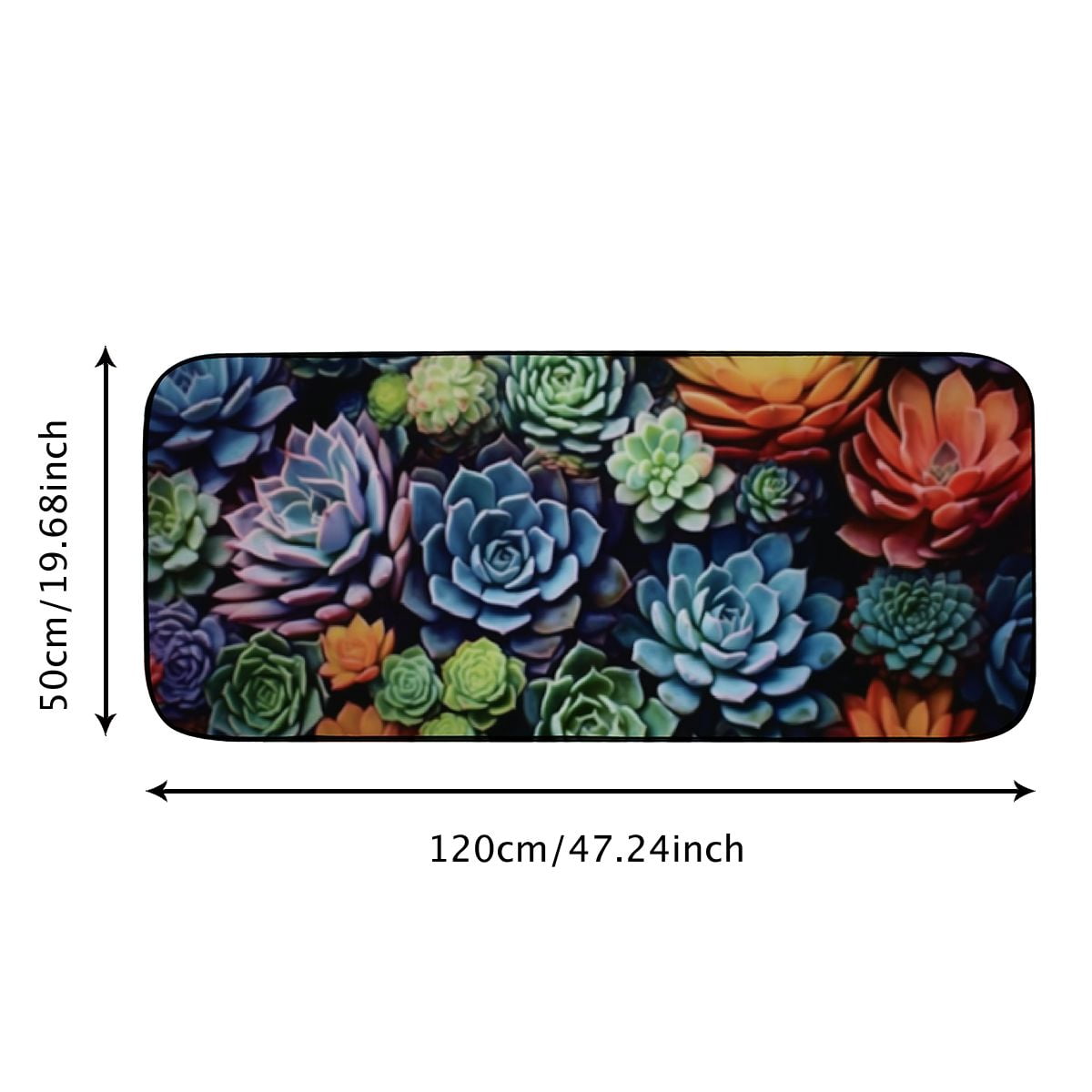Qinduosi Succulents Door Doormat Door Rug, Non Slip Absorbent Mud Trapper, Inside Floor Mats, Soft, Washable, Carpet for Entryway  19.68*47.24 in