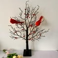 thumbnail image 4 of Arbre Vintage Lumineux avec Cardinal, Arbre Lumineux à DEL avec Baies, Équipé de 6 Oiseaux et 54 Fruits Rouges, Base Amovible, Convient pour Noël, Décorations d'Halloween (2 Pcs), 4 of 7