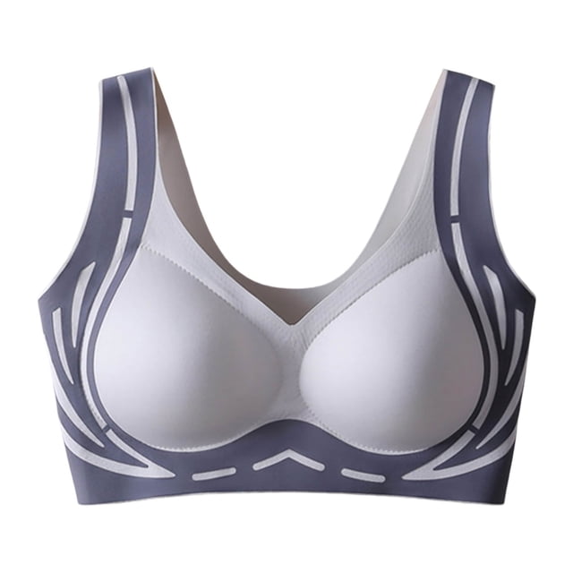 Brasier sin Varillas Mujer Tela de Mantequilla Sujetador de Realce de Espalda para Mujer, Ropa Interior sin Costuras, Copa Fija, Par de Sujetadores Tipo Chaleco Plegables Caídos Extra Grande