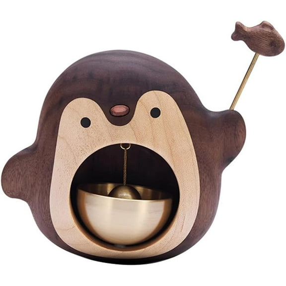 Open the Doorbell, Magnetic Cartoon Doorbell Clear Sound Wooden Bell, Entrance Doorbell Copper Bell, Suitable for Refrigerators, Rooms, Porches,Restaurants, Family Gardens