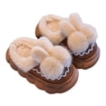 thumbnail image 4 of Hessimy Girl'S Fuzzy Fluffy Slippers Open Toe Cross Band Soft Plush House Slippers Kids Slippers Cow Slippers Kids Slippers Girls Catoon Warm Slippers Indoor (Brown,2), 4 of 9