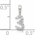 thumbnail image 4 of 14K White Gold Diamond Number 3 Pendant (12.86 X 4.77) Made In India -Jewelry By Sweet Pea, 4 of 8
