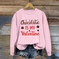 thumbnail image 2 of Women's Casual Long Sleeve Tops Cute Printed Round Neck Cozy Loose Pullover Sweatshirts for Spring Valentine's Gift(Pink,S), 2 of 5