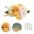 thumbnail image 3 of Unique Bargains 1 Pc Women's Reusable Simulated Flowers Hair Clip Comb for Parties Orange Polyester Fabric Iron, 3 of 4