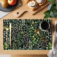 thumbnail image 2 of Green Leaves Placemats Set of 12, Elegant Pastoral Summer Botanical Watercolor Placemats for Dining Table, Place Mats for Kitchen Tabletop, Waterproof Wipeable Dining Table Mats Set, 2 of 9