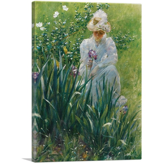 ARTCANVAS The Iris Bed 1891 Canvas Art Print by Charles Courtney Curran - Size: 18" x 12" (0.75" Deep)