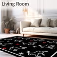 thumbnail image 2 of ODIKA 2'x3' Machine Washable Non-Slip Area Rug, Joyful Reindeer Standing Comfort Slip Resistant High Traffic Rug with Pad, Black, 739727, 2 of 8