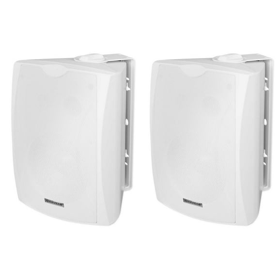 2) Rockville WET-6W 70V 6.5" IPX55 White Commercial Indoor/Outdoor Wall Speakers