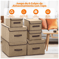 thumbnail image 2 of 6 Cajas Organizadoras Tela Plegables Con Tapas Cajas De Tela Color Nude Lisa, 2 of 5