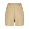 thumbnail image 6 of HAOTAGS Women's Summer Shorts, Elastic Waist Pockets Breathable Sports Shorts Khaki 2XL, 6 of 8