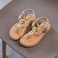 thumbnail image 2 of Lilgiuy Toddler Kid Shoes Toddler Girls Summer Sandals Little Kid Open Toe Princess Dress Flats Sandals Leather Rubber Sole Princess Sandals Gold Discount, 2 of 9
