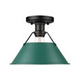 thumbnail image 1 of Golden Lighting 3306-Fm Orwell 10" Wide Semi-Flush Ceiling Fixture - Matte Black / Pine, 1 of 5
