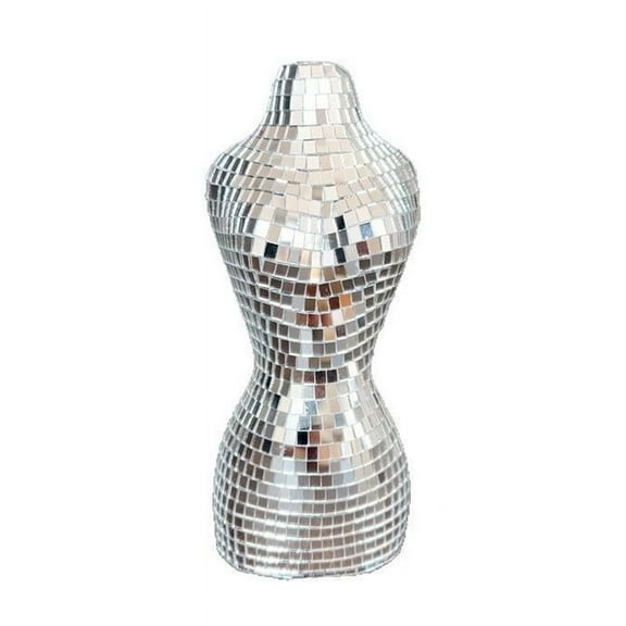 L Silver Leaf Pattern Glass Mirror Decorative Accent Piece For Living Room Bedroom Shelf Display #962N7