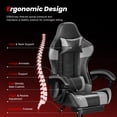 thumbnail image 4 of Frovlni Ergonomic Gaming Chair with Footrest for Adults, Height Adjustable High Back Reclining PU Leather Office Chair with Headrest and Lumbar Support, Black & Gray, 4 of 10